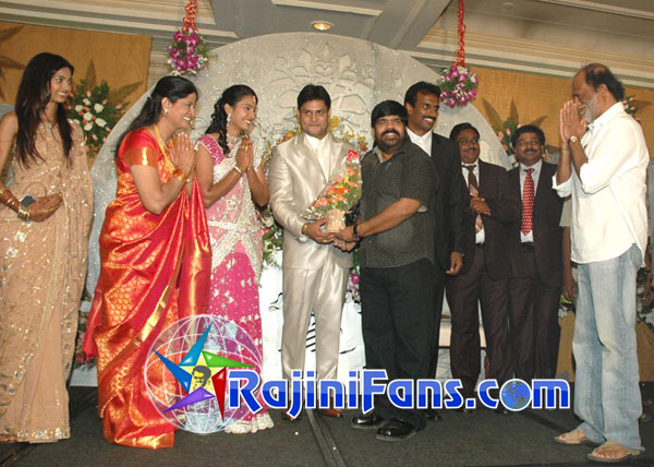 Rajinikanth at Arun Pandian daughter wedding reception 2008