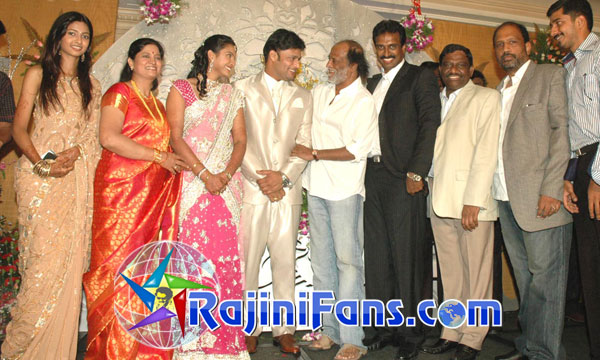 Superstar Rajinikanth blesses Arun Pandian daughter at wedding