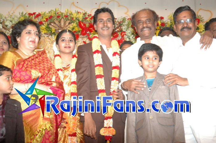 Rajinikanth at Kalaipuli S. Dhanu son wedding reception 2010