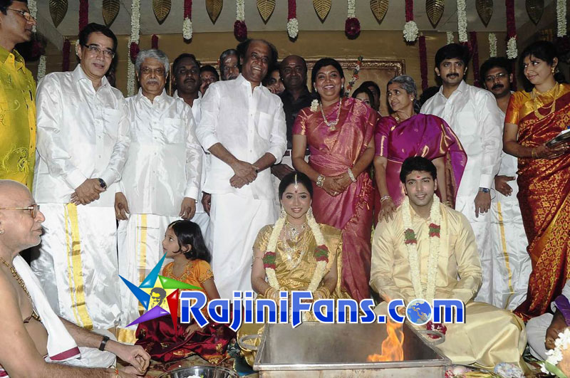 Superstar Rajinikanth blesses Jayam Ravi at wedding 2008