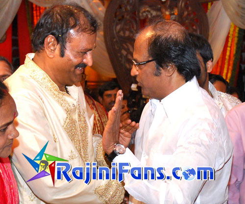 Rajinikanth at Mohan Babu son wedding function