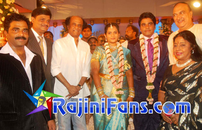 Rajinikanth at Rockline Muni wedding reception 2009