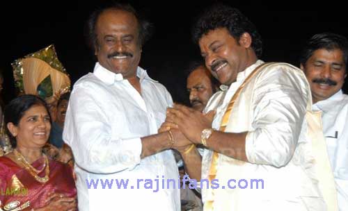 Superstar Rajinikanth blesses Sushmita at wedding 2006