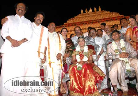 Rajinikanth at Chiranjeevi daughter wedding reception