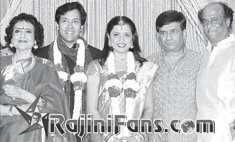 Rajinikanth at Vaijayanthi Mala son wedding reception 2009