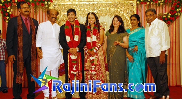 Rajinikanth at Vishnu Natraj wedding reception 2010