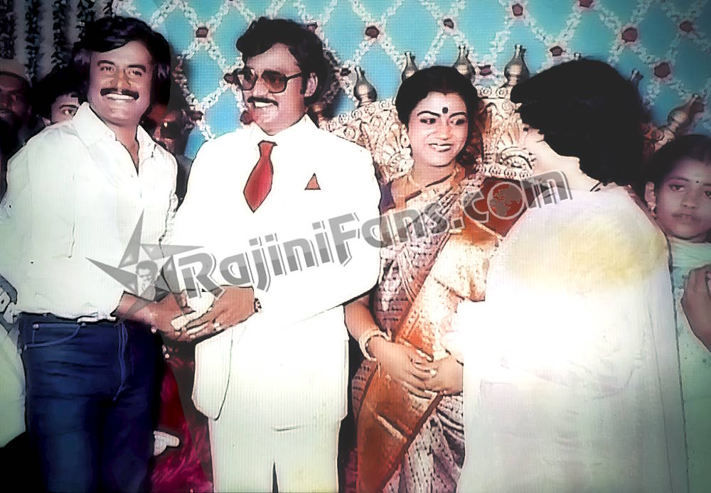 Rajinikanth at K. Bhagyaraj and Poornima wedding 1984