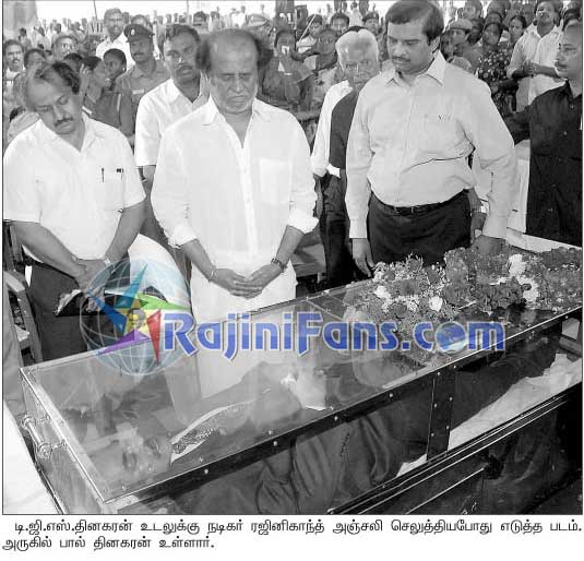 Rajinikanth pays respects to D.G.S. Dhinakaran