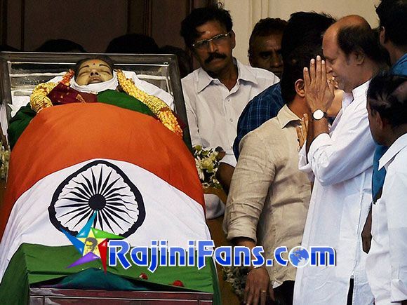Rajinikanth at Jayalalithaa funeral