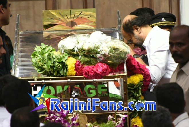 Rajinikanth at Karunanidhi funeral