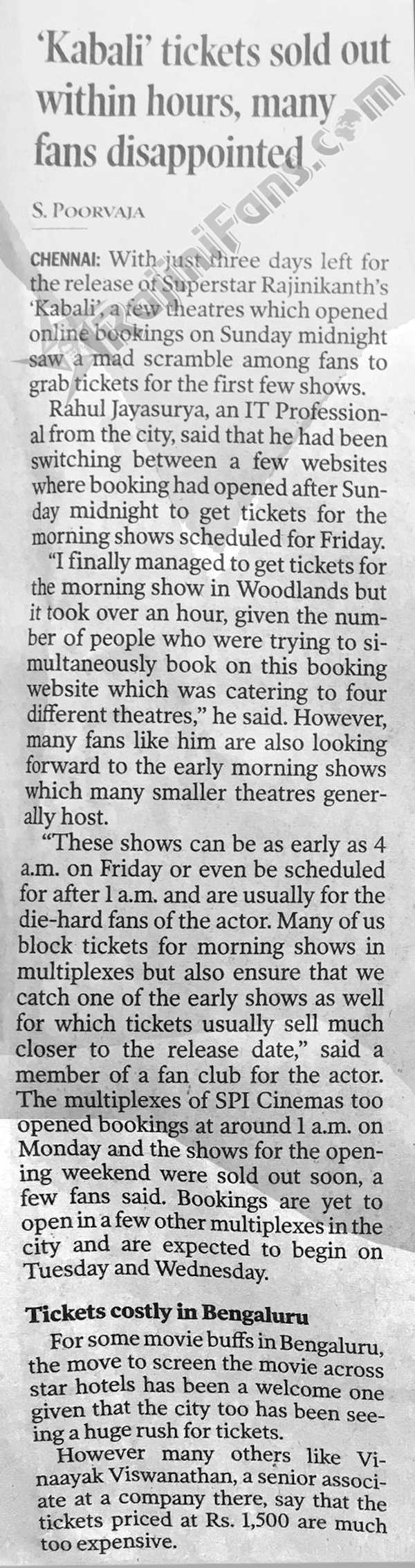 Kabali Movie - Print Media Coverage - Part 6 - Rajinifans.com