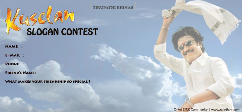 Kuselan Launch and Slogan Contest at USA - Kuselan Corner - Rajinifans.com