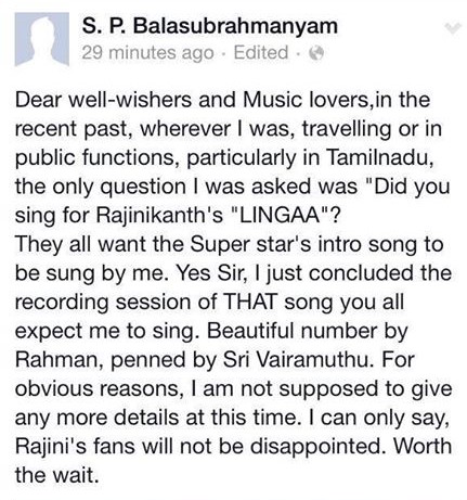 Singer SP Balasubramaniam, Actor Santhanam and Dev Gill Speaks about Lingaa Movie