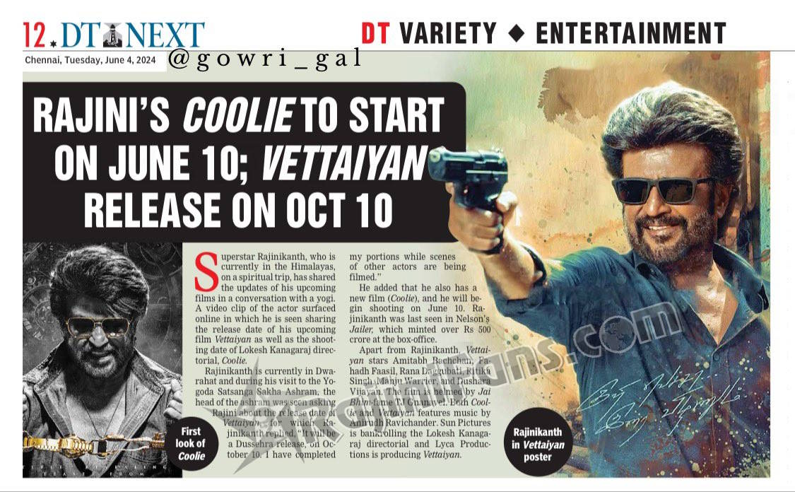 Media Coverage on Vettaiyan Blockbuster Movie